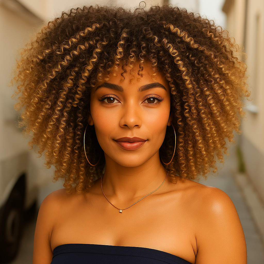 Kali Short Afro Curly Wig — Brown