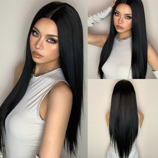 Kaia Long Straight Lace Wig — Black