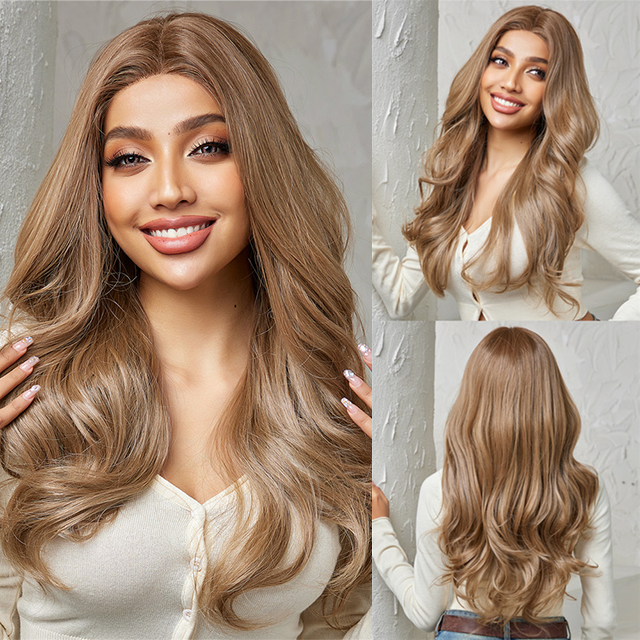 Alana Long Wavy Lace Wig — Brown