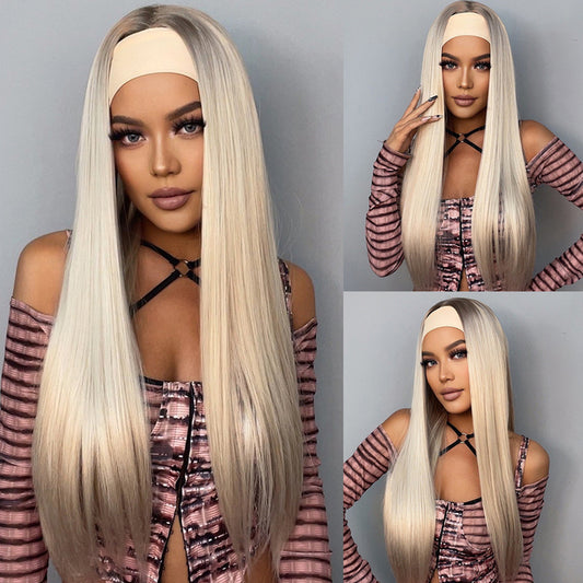 Alice Long Straight Headband Wig — Blonde