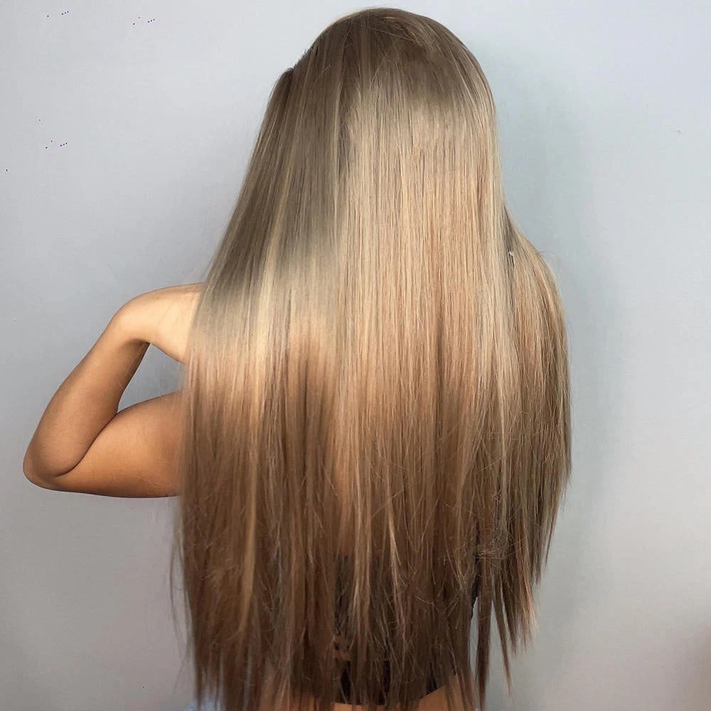 Skylar Long Straight Headband Wig — Brown-Blonde