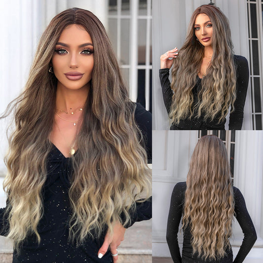 Claire Long Wavy Wig — Brown-Blonde