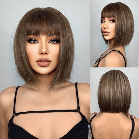 Delilah Short Straight Wig — Brown
