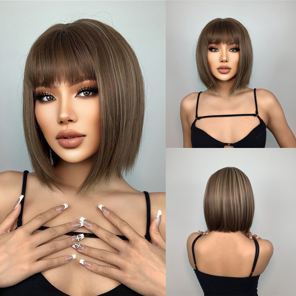 Delilah Short Straight Wig — Brown