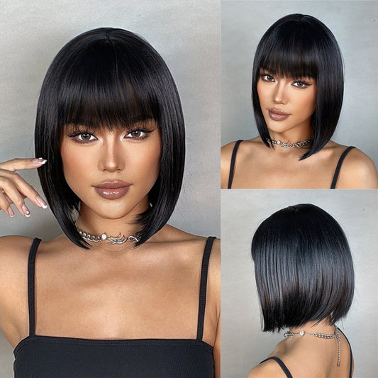 Lillian Short Straight Wig — Black