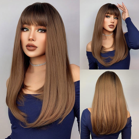 Sofia Long Straight Wig — Brown