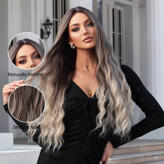 Claire Long Wavy Wig — Brown-Blonde