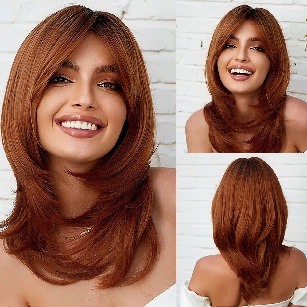 Emma Long Straight Wig — Brown