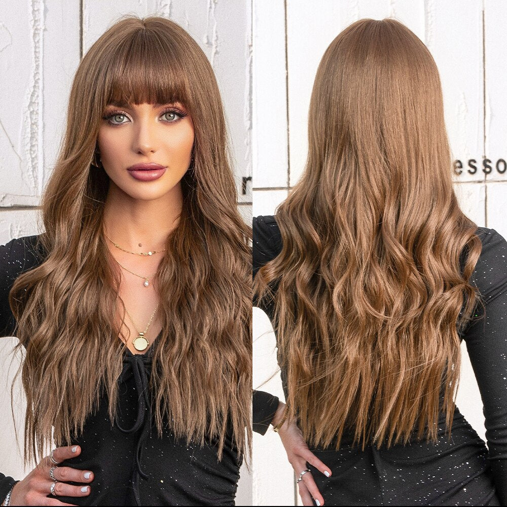 Victoria Long Wavy Wig — Brown